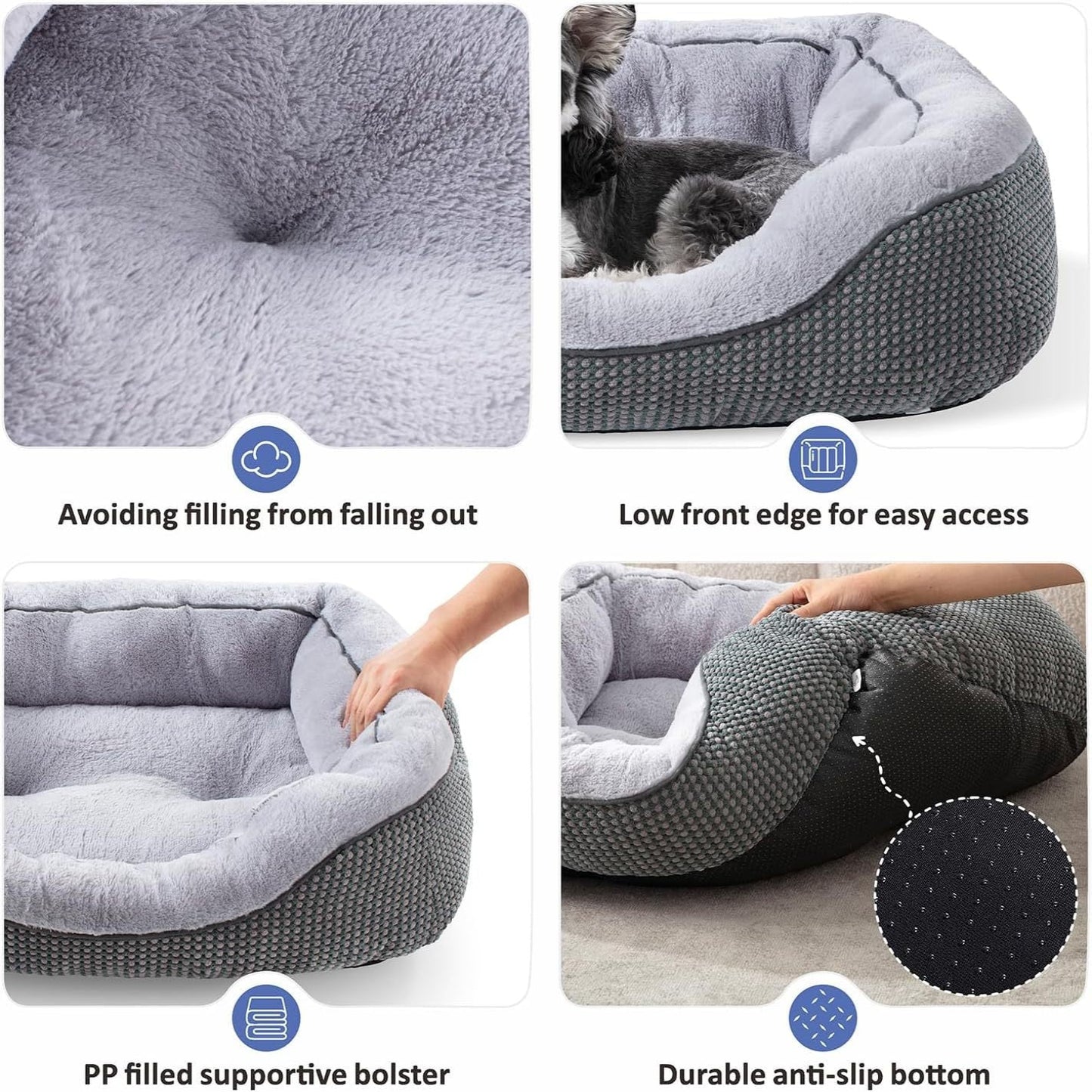 Plush Faux Fur Dog Crate Bed – Soft & Calming