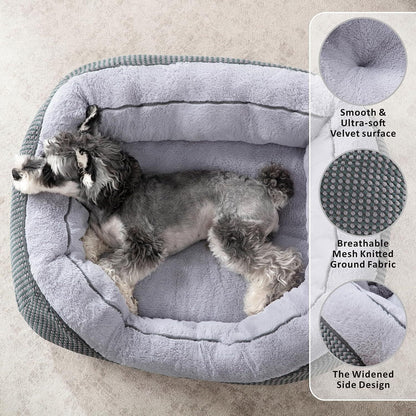 Plush Faux Fur Dog Crate Bed – Soft & Calming