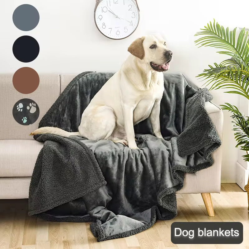 Ultra-Soft Flannel Sherpa Dog Blanket